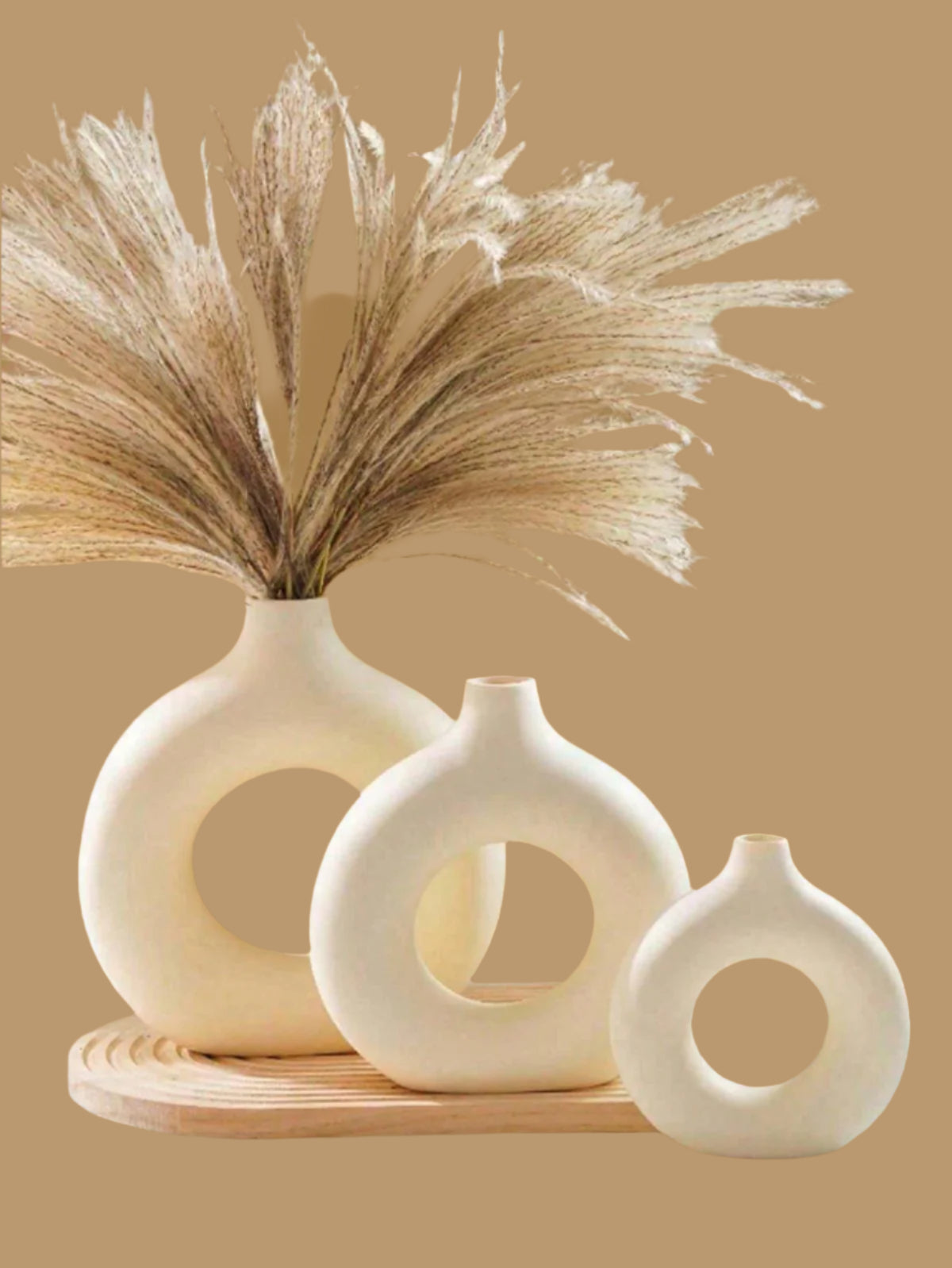 Serene Hollow Vase Set Minimalist Nordic Trio