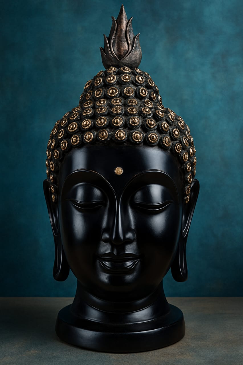 Serenity Black Buddha Head – Matte Elegance Collection