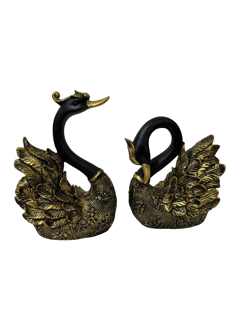 “Regal Swan Pair" Luxe Decorative Sculptures