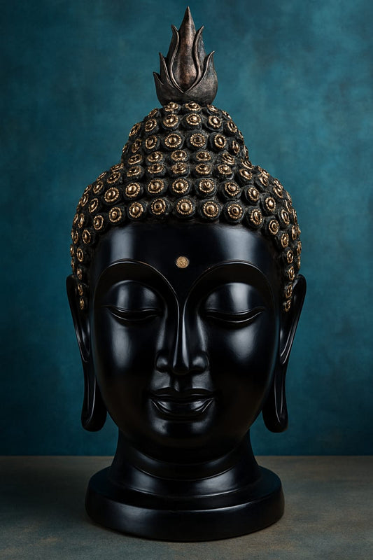 Serenity Black Buddha Head – Matte Elegance Collection