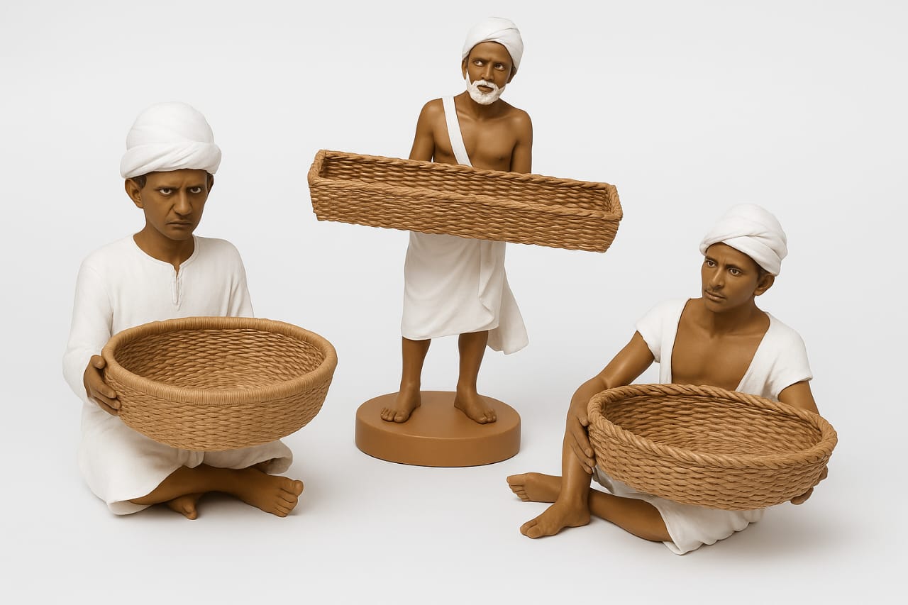 “Grain Guardians”  Ethnic Farmers Trio (Set of 3)