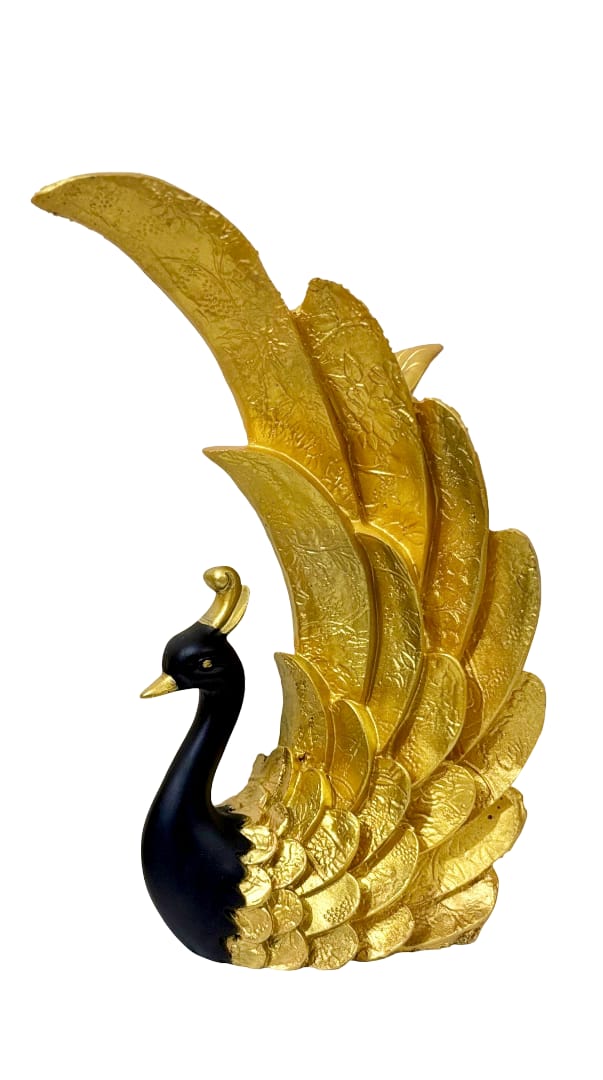 "Royal Elegance Golden Peacock Pair"
