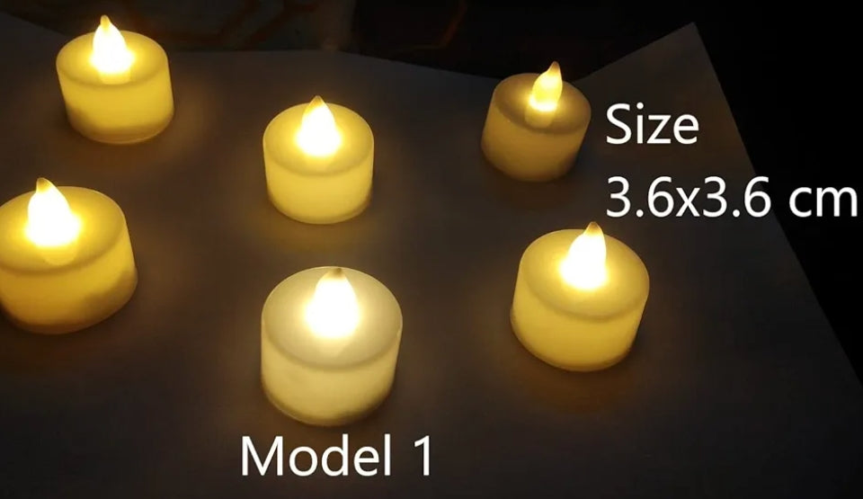 Yellow Flameless Candle LED Tea Light Battery Operated Home Candle (Yellow, Pack of 24)