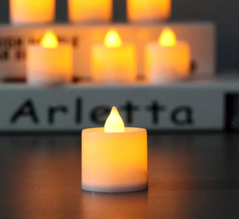 Yellow Flameless Candle LED Tea Light Battery Operated Home Candle (Yellow, Pack of 24)