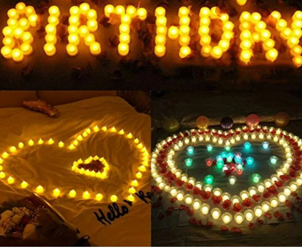 Yellow Flameless Candle LED Tea Light Battery Operated Home Candle (Yellow, Pack of 24)